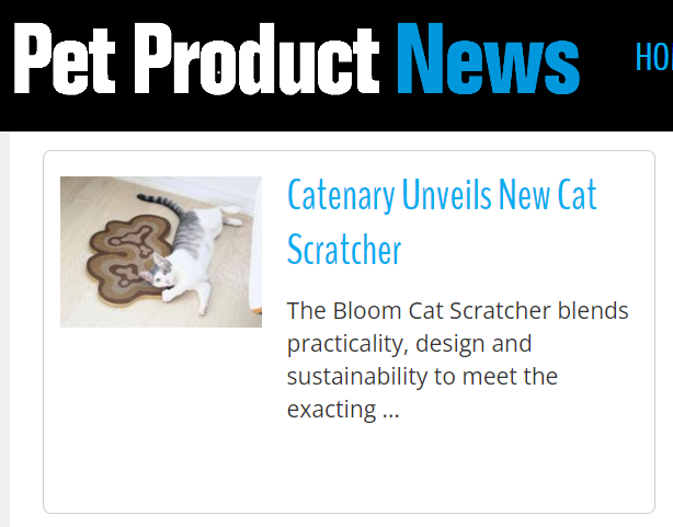 pet product news featuring catenary new corrugated cardboard cat scratcher that is a modern aesthetic cat scratcher