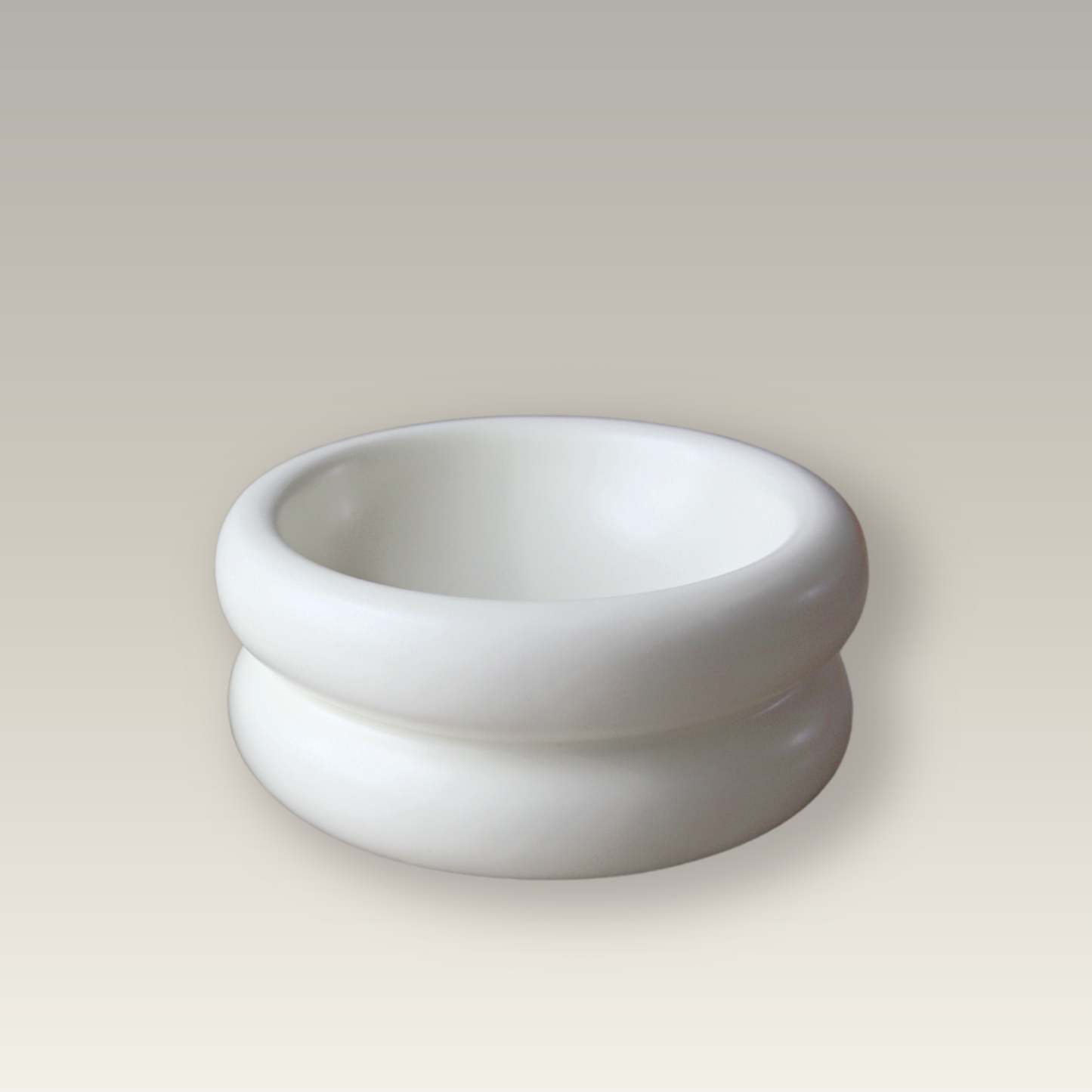 elevated cat bowl in white modern style by catenary that prevents whisker fatigue with wide and shallow design